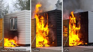 Obkladové desky Hardie® Plank chrání fasádu i v případě požáru