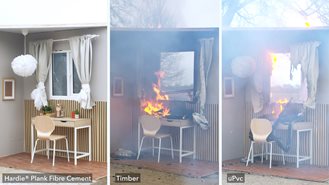 Obkladové desky Hardie® Plank chrání fasádu i v případě požáru