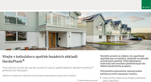 Vyzkoušejte on-line kalkulátor spotřeby fasádních obkladů Hardie Plank®